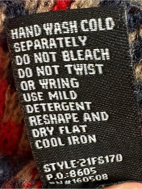 Telluride Oversized Leather Band Classic Sweater with Unique Markings - Size XL - Picture 4 of 7